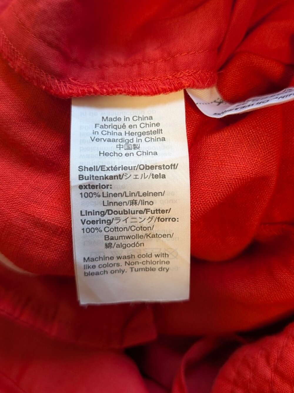 J.Crew Poppy Red 100% Linen Cropped Wide Leg Jumpsuit 8 Resort Coastal Travel - Picture 9 of 14